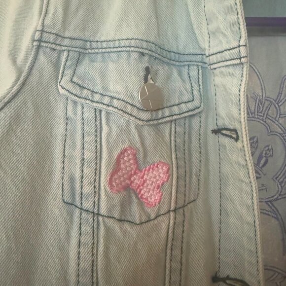 Disney Girls Minnie Mouse Denim Jean Jacket Size 7/8 - Preloved - Picture 6 of 7